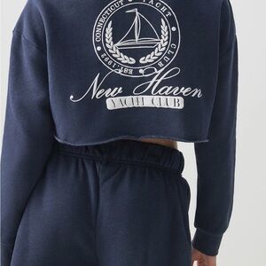 Ardene Navy Blue Cropped Sweatshirt